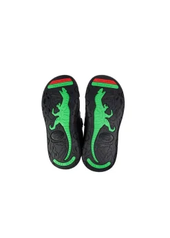 ToeZone Boys Black Jay Ortholite Dinosaur Rip Tape Shoe (Younger 8- Older 3)
