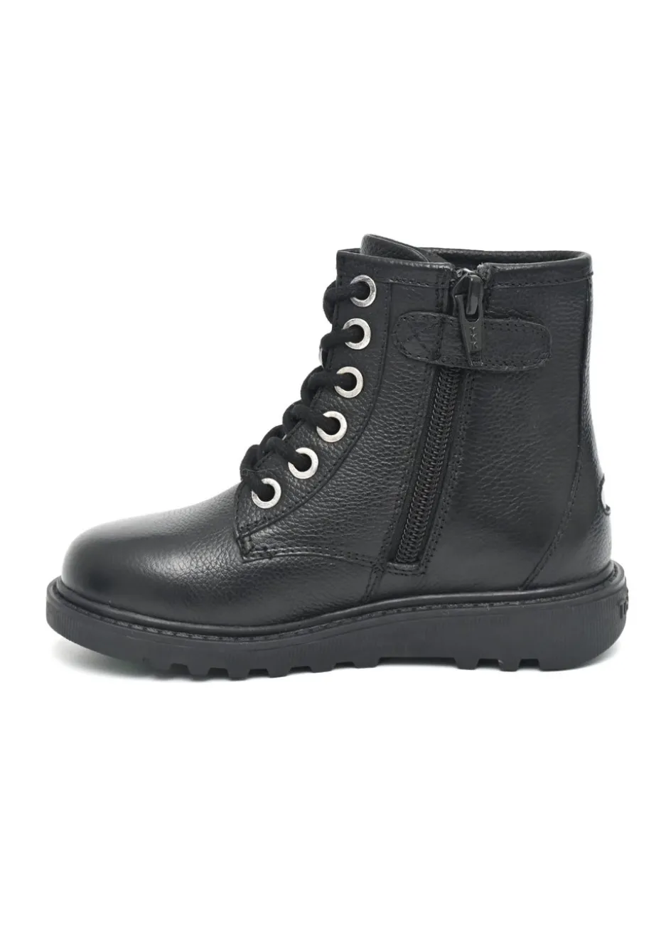 ToeZone Girls Black Angel Leather Ankle Boot (Younger 8 - Older 3)