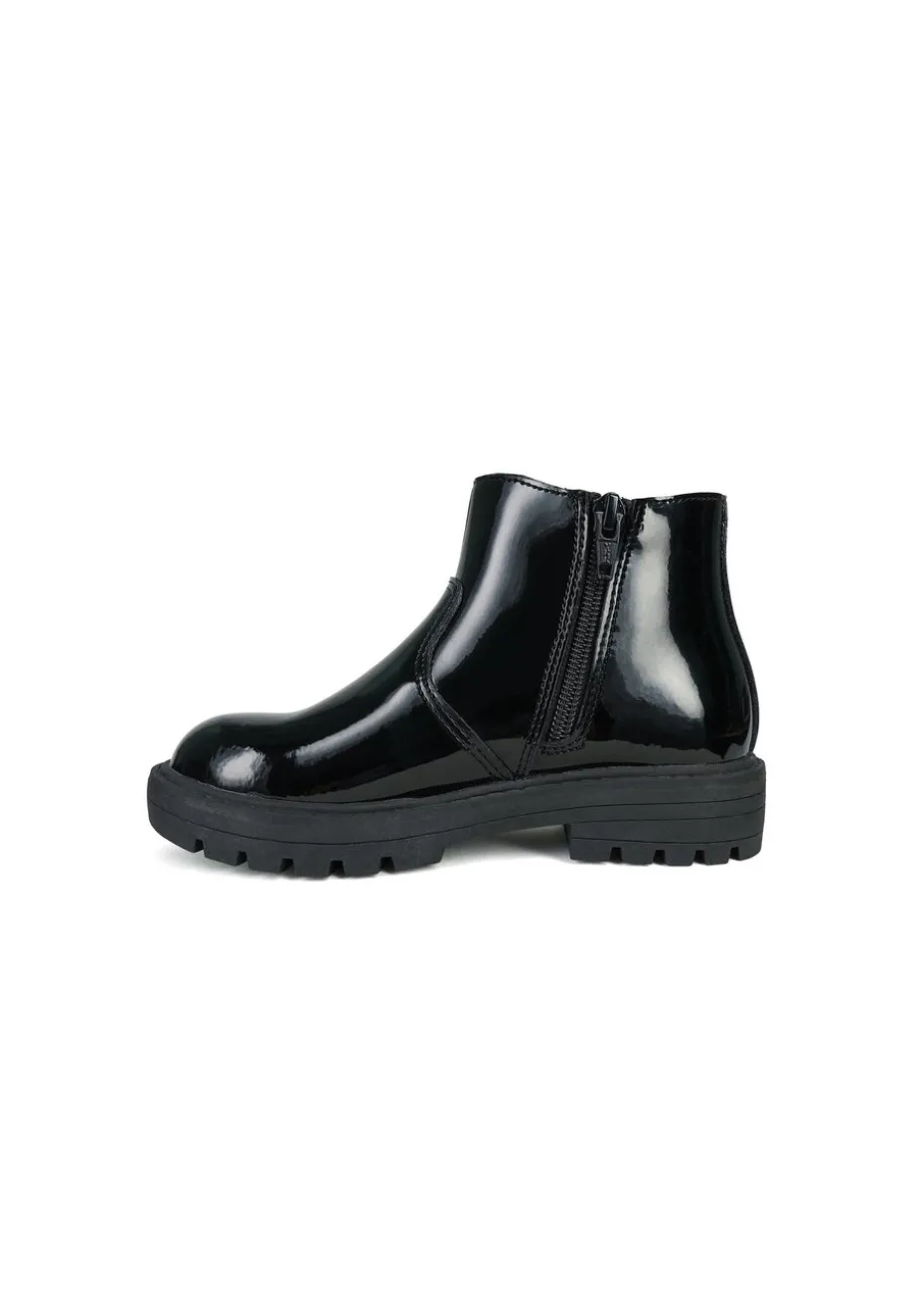 ToeZone Girls Black Cara Zip Ankle Boot (Younger 8 - Older 2)