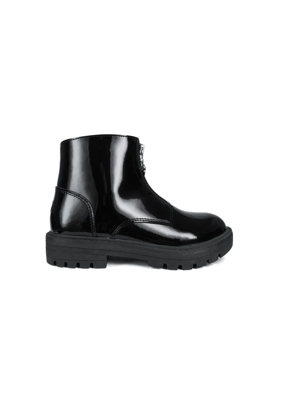 ToeZone Girls Black Lydia Zip Boot (Younger 8 - Older 2)