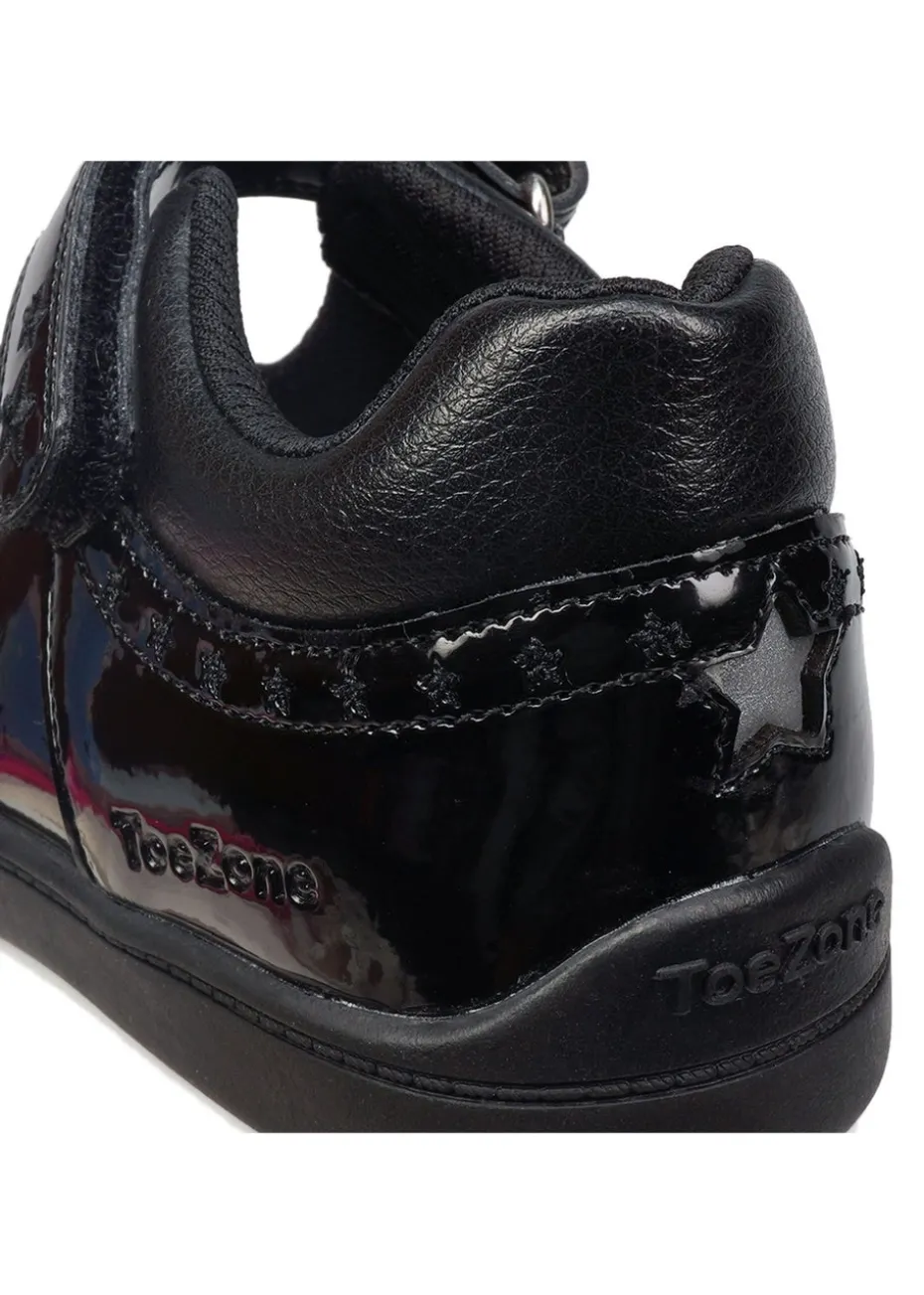 ToeZone Girls Black Sommer Ortholite Insole Technology Shoe (Younger 8- Older 2)