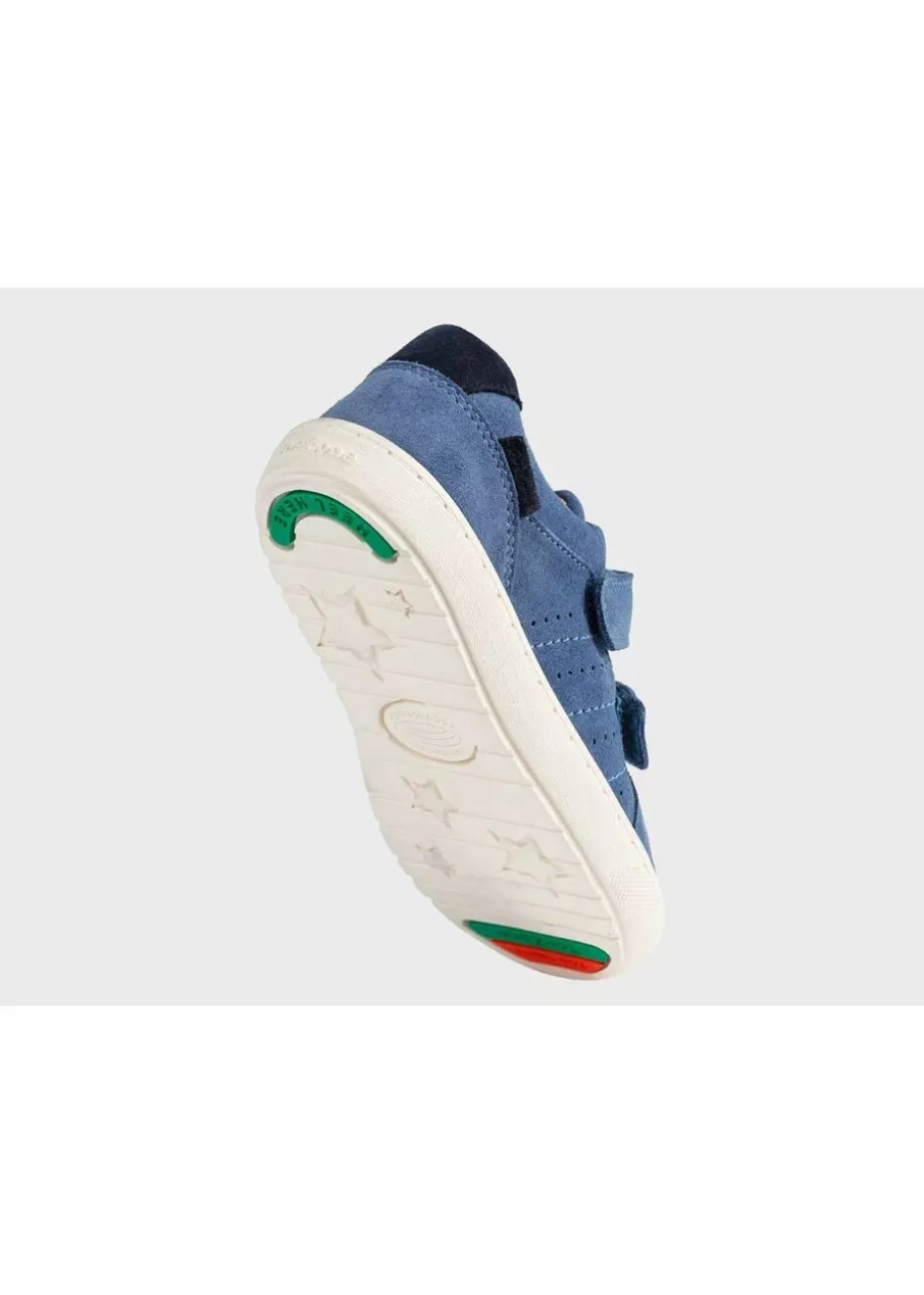 ToeZone Girls Blue Eden Suede Rip Tape Trainers