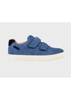 ToeZone Girls Blue Eden Suede Rip Tape Trainers