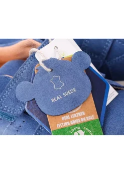 ToeZone Girls Blue Eden Suede Rip Tape Trainers