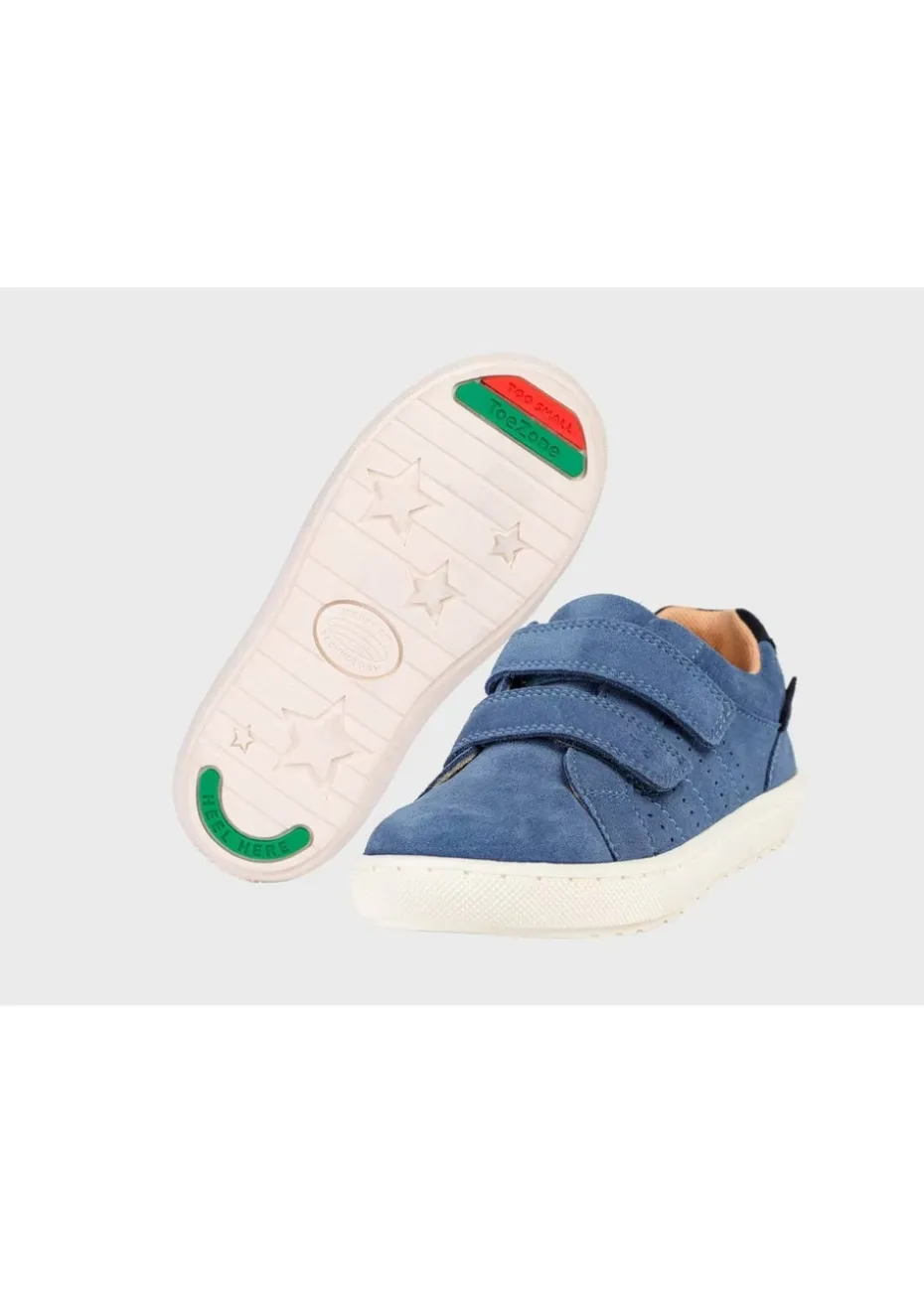 ToeZone Girls Blue Eden Suede Rip Tape Trainers