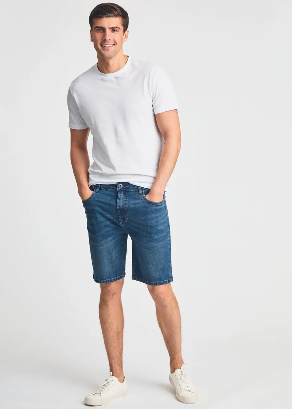 Tokyo Laundry Indigo Cotton Blend Regular-Fit Denim Shorts