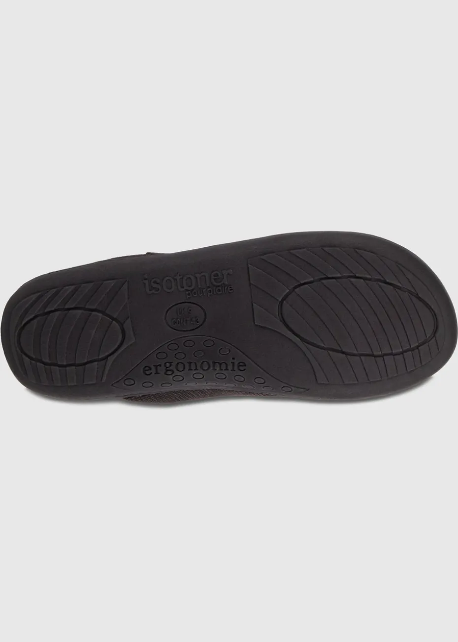 Totes Isotoner Black Square Patterned Smart Mule Slipper