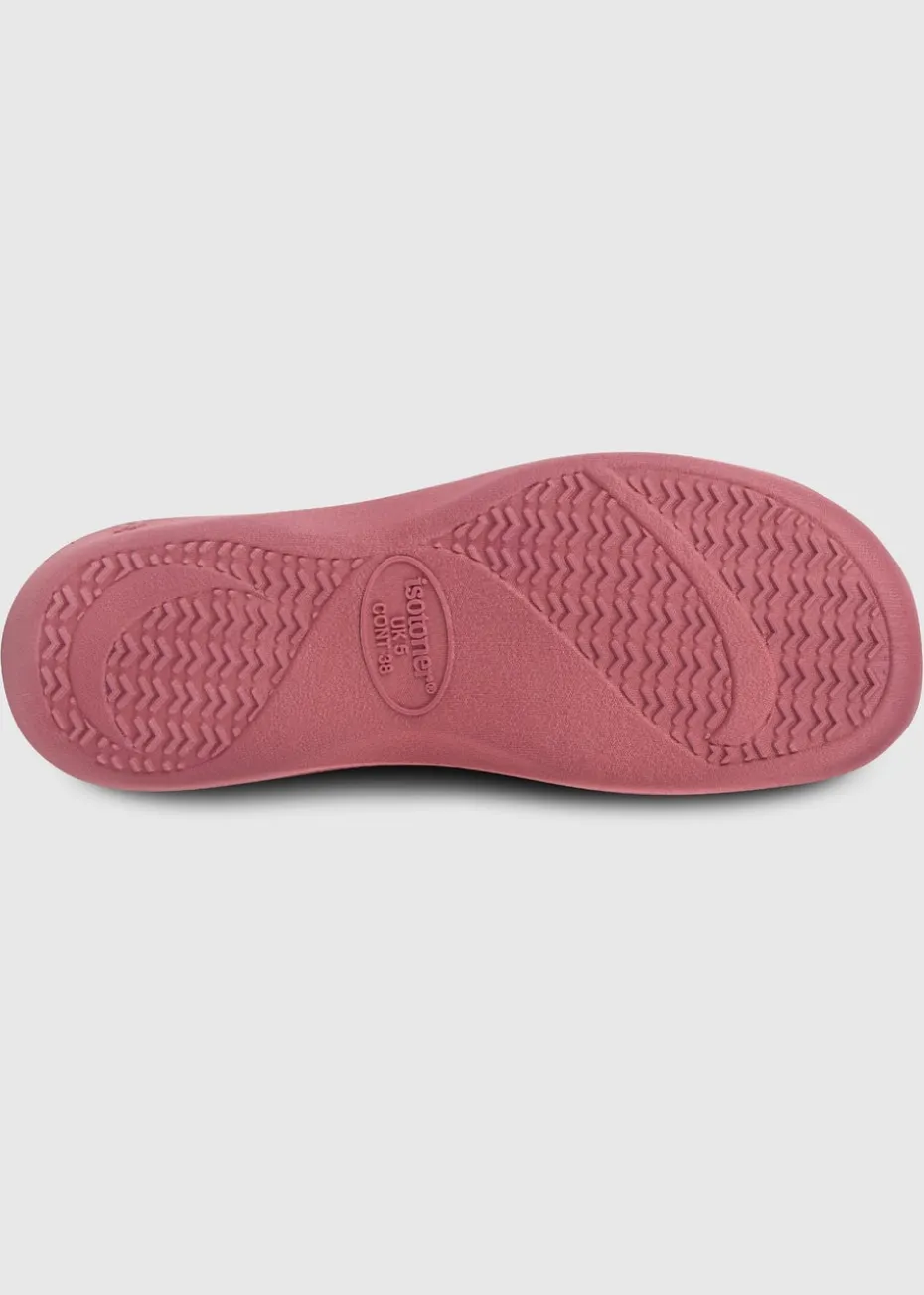 Totes Isotoner Dusty Pink Popcorn Terry Mule Slippers