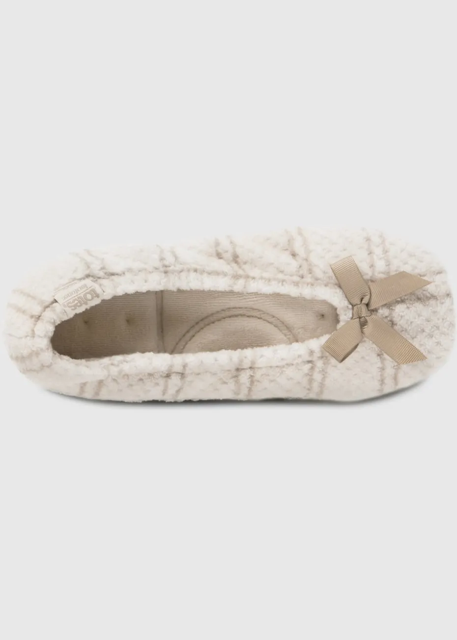 Totes Isotoner Natural Ladies Popcorn Ballet Slippers
