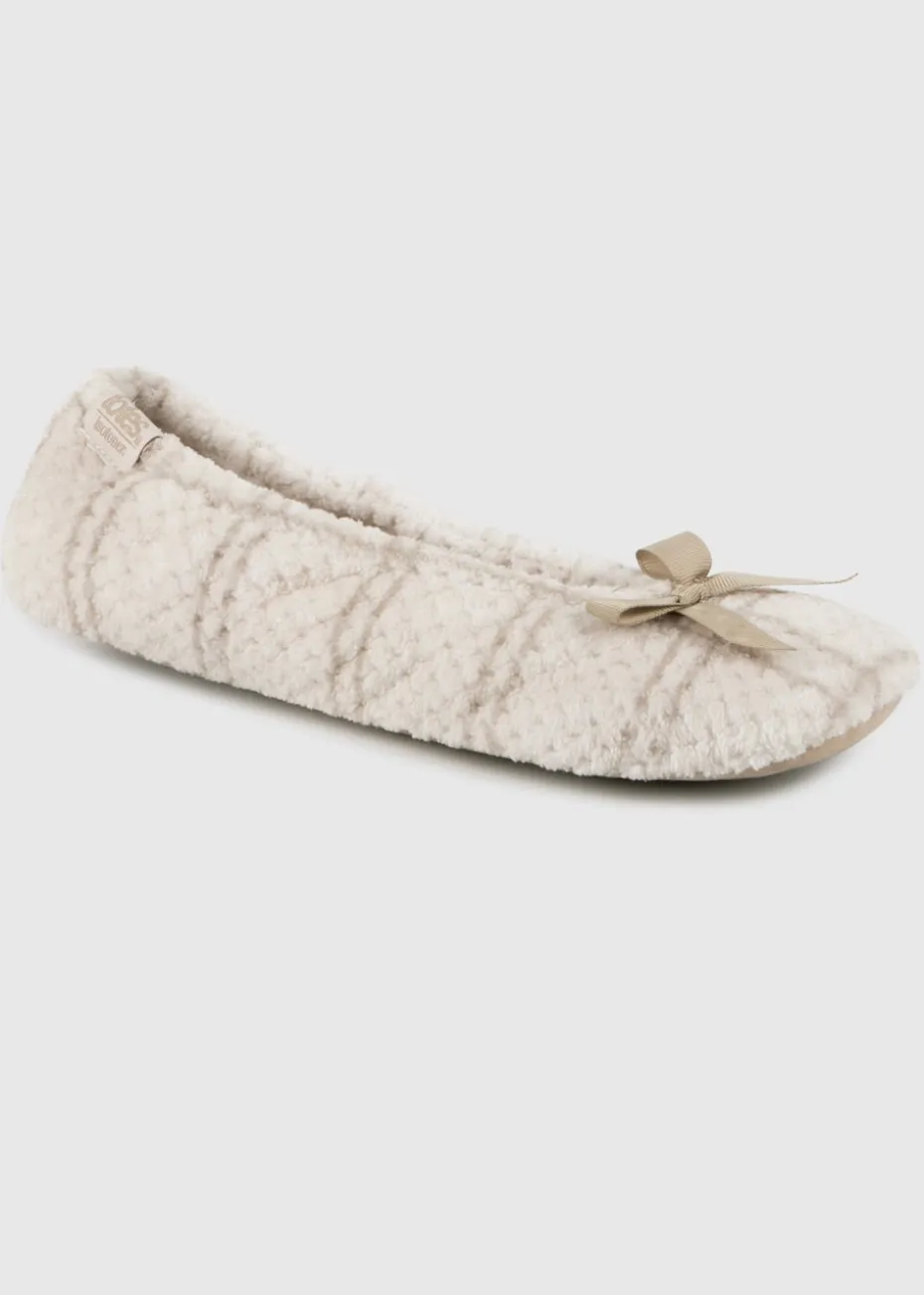 Totes Isotoner Natural Ladies Popcorn Ballet Slippers