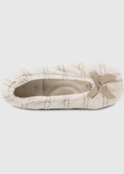 Totes Isotoner Natural Ladies Popcorn Ballet Slippers