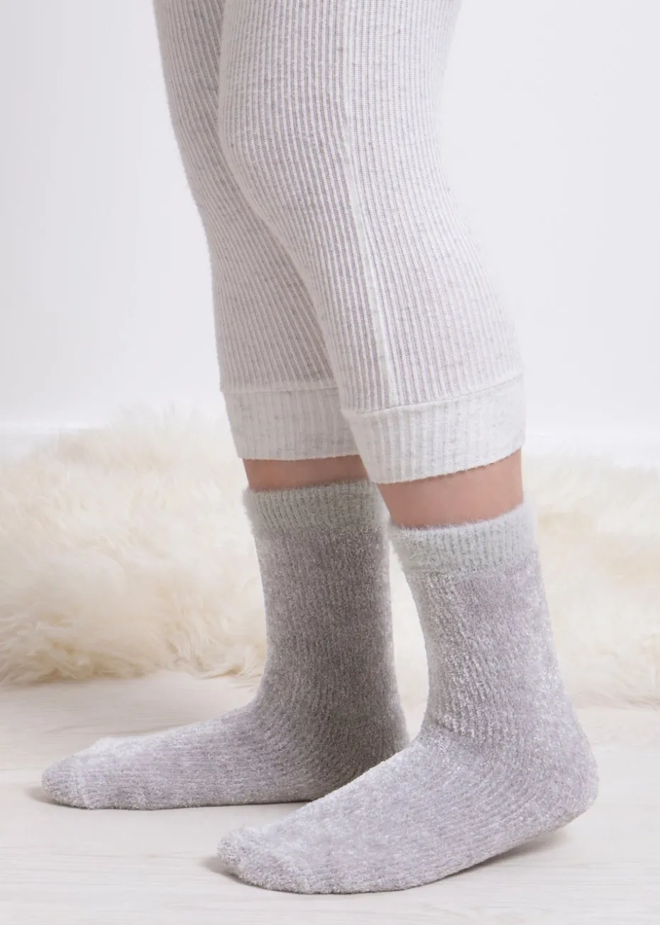 Totes Toasties Green Ladies Chenille Supersoft Bed Socks (Twin Pack)