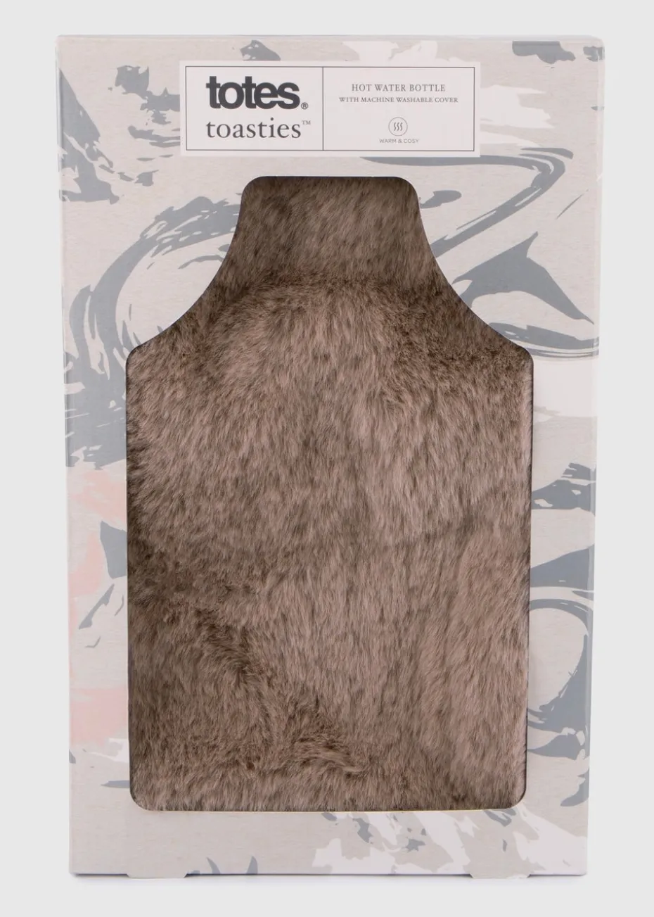 Totes Toasties Ladies Textured Faux Fur Hot Water Bottle