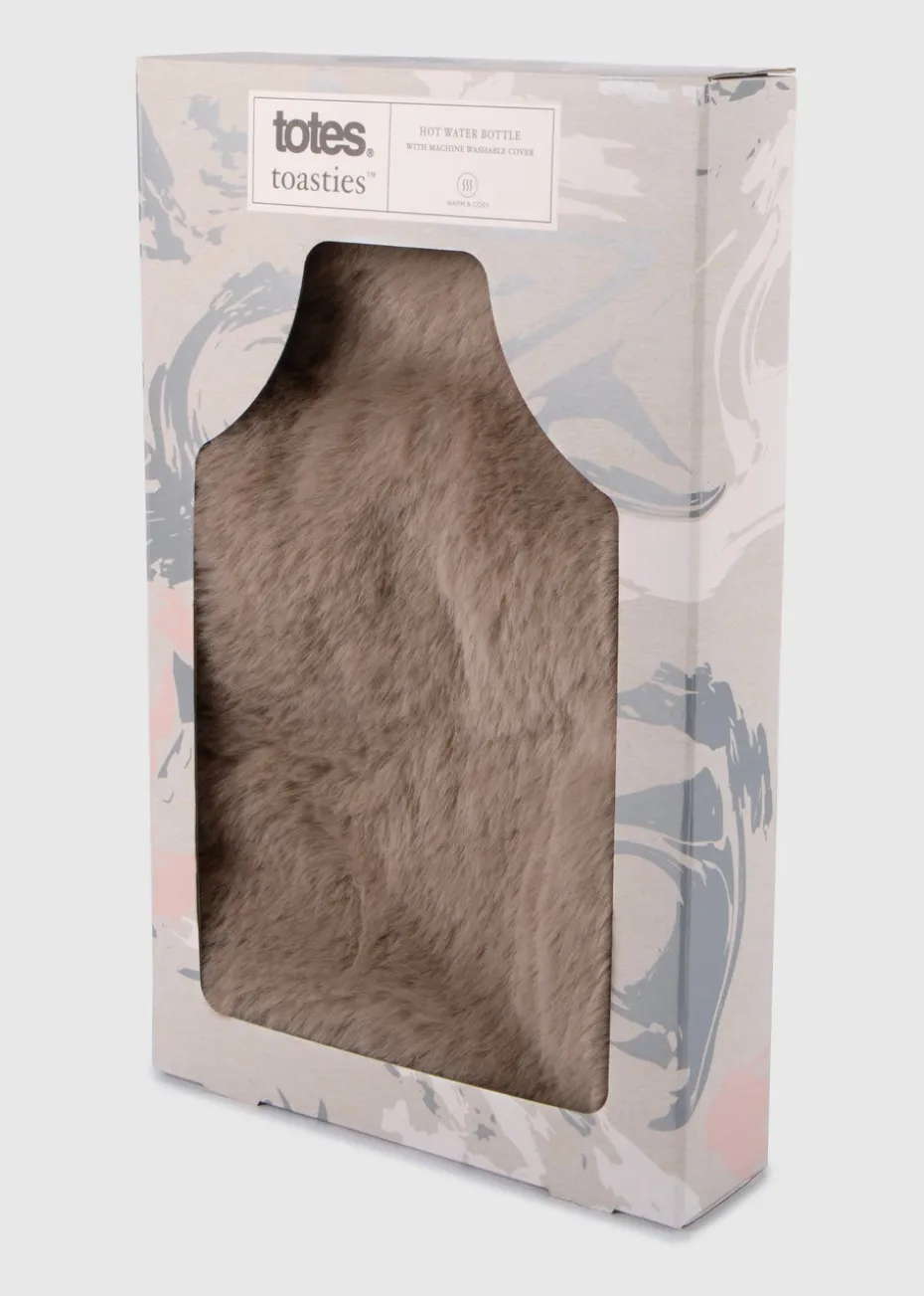 Totes Toasties Ladies Textured Faux Fur Hot Water Bottle