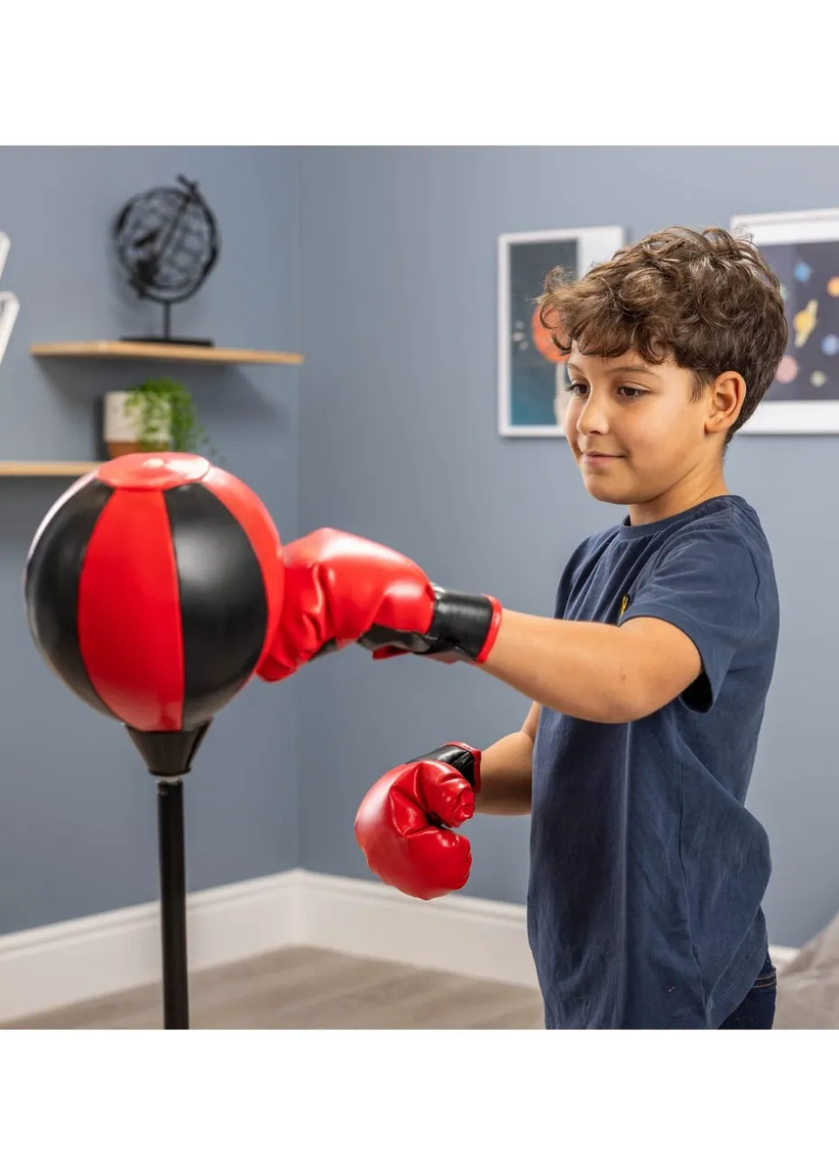 Toyrific Black/ Red Large Punch Ball With Gloves
