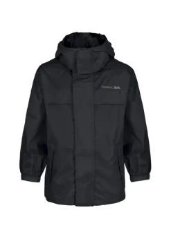 Trespass Black Kids Packa Pack Away Waterproof Jacket (2-14yrs)