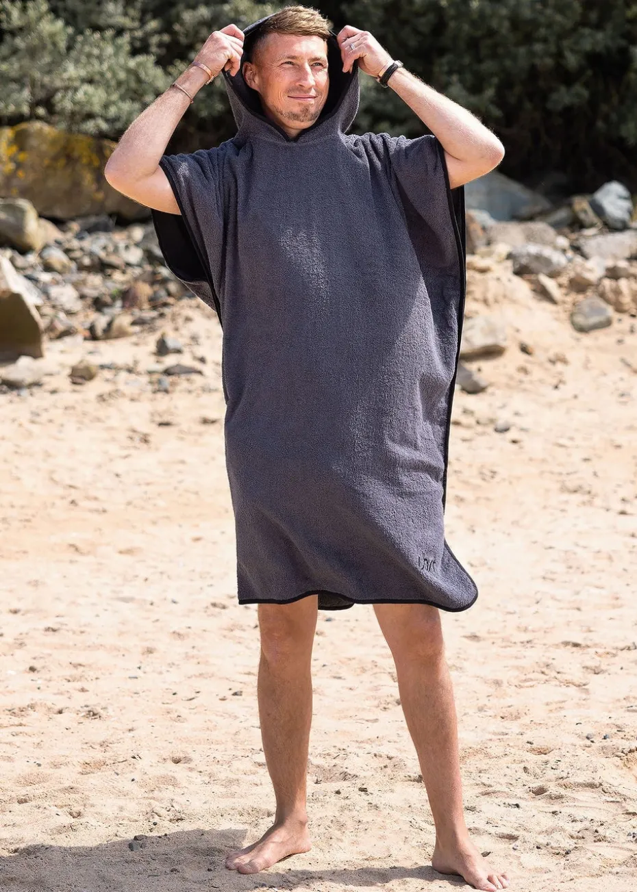 Urban Beach Grey Adult Cotton Poncho