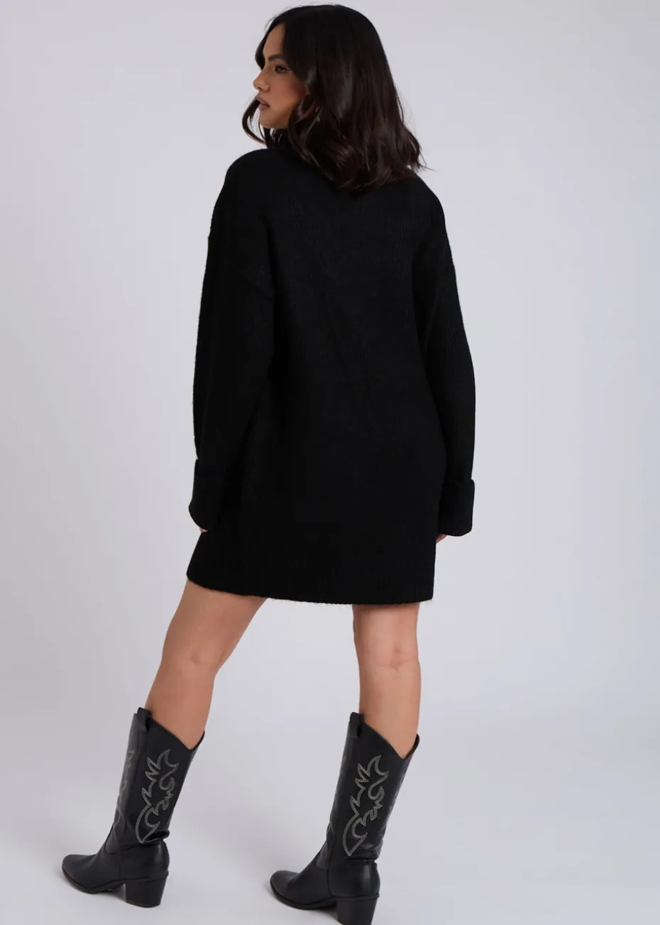 Urban Bliss Black Mini Roll Neck Dress