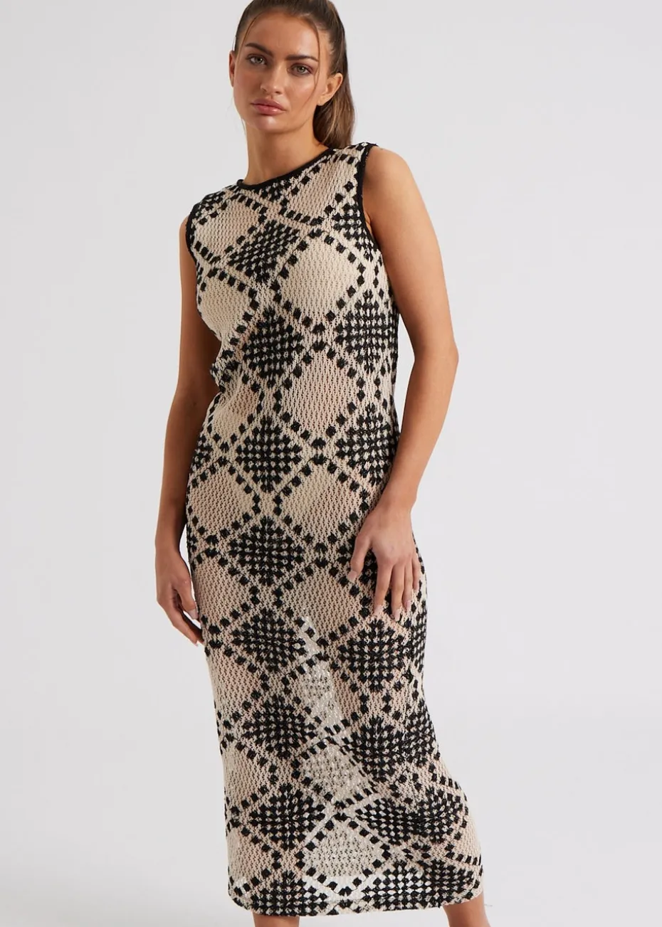 Urban Bliss Black Stitchy Mono Racer Maxi Dress