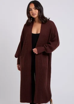 Urban Bliss Chocolate Chunky Longline Cardigan