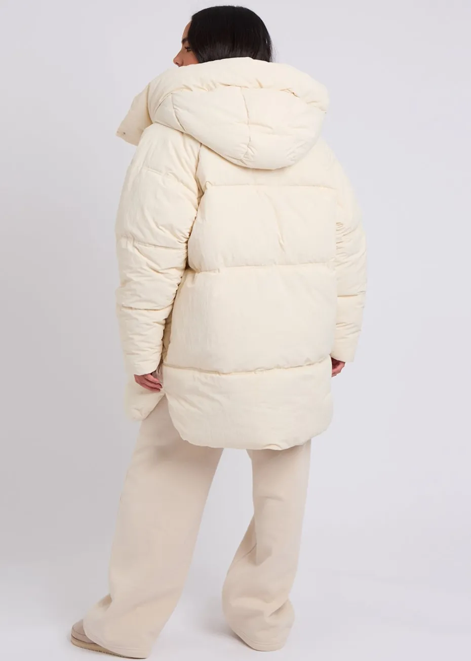 Urban Bliss Cream Mid Length Puffer