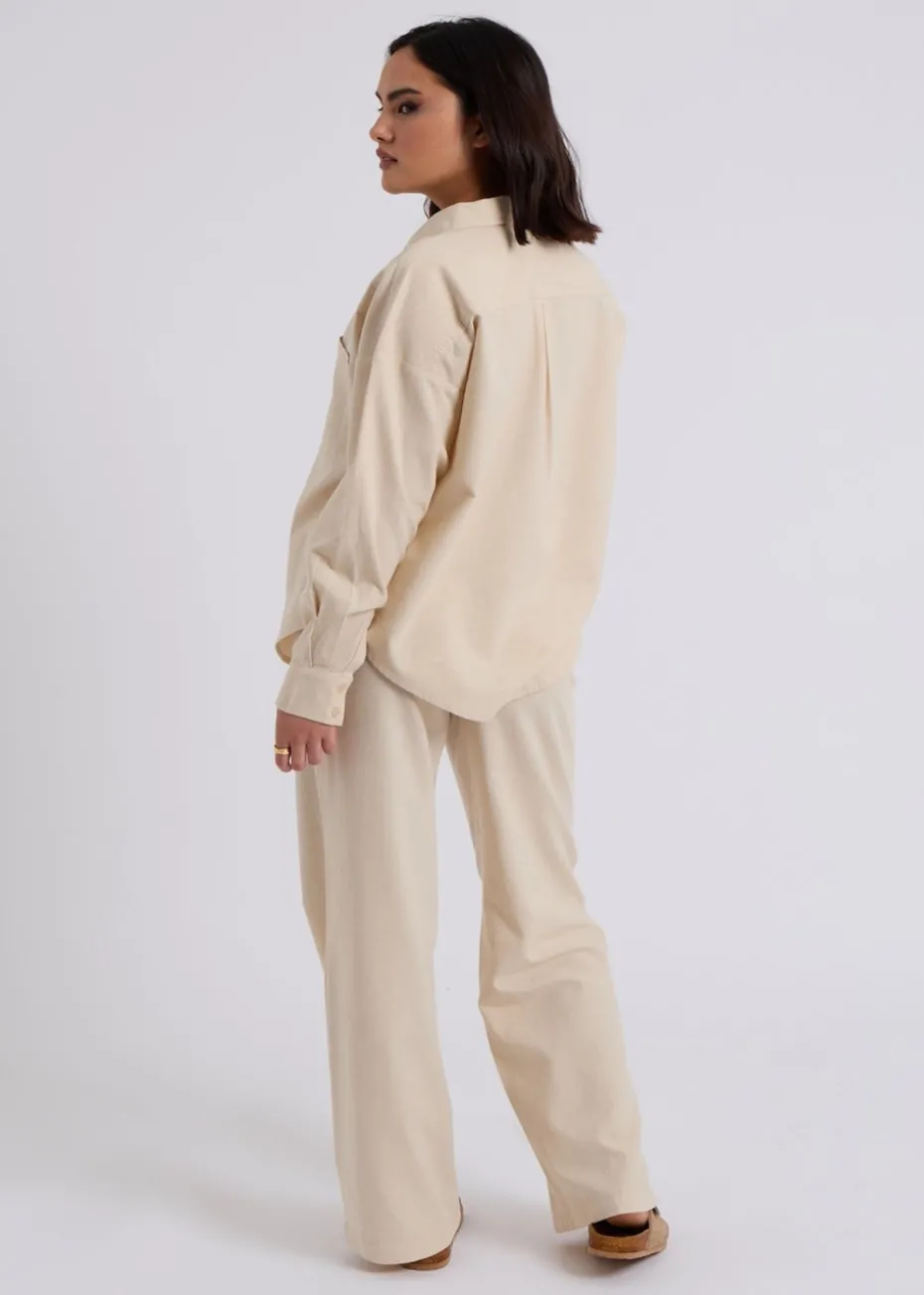 Urban Bliss Stone Linen Blend Oversized Shirt