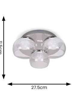 ValueLights Alissa Brushed Gold Flush Light with Clear Dome Shade Integrated LED