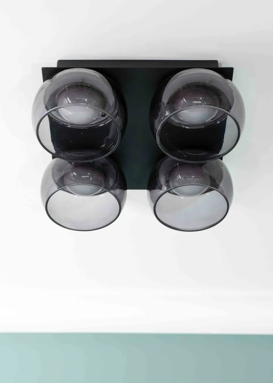 ValueLights Alissa Brushed Gold Flush Light with Clear Dome Shade Integrated LED