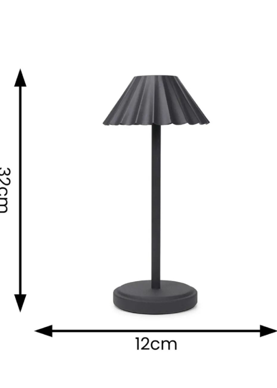 ValueLights Avery Dimmable Black Table Lamp with Black Shade Integrated LED