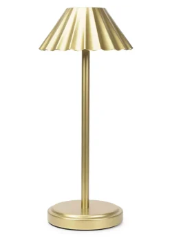 ValueLights Avery Dimmable Gold Table Lamp with Gold Shade Integrated LED