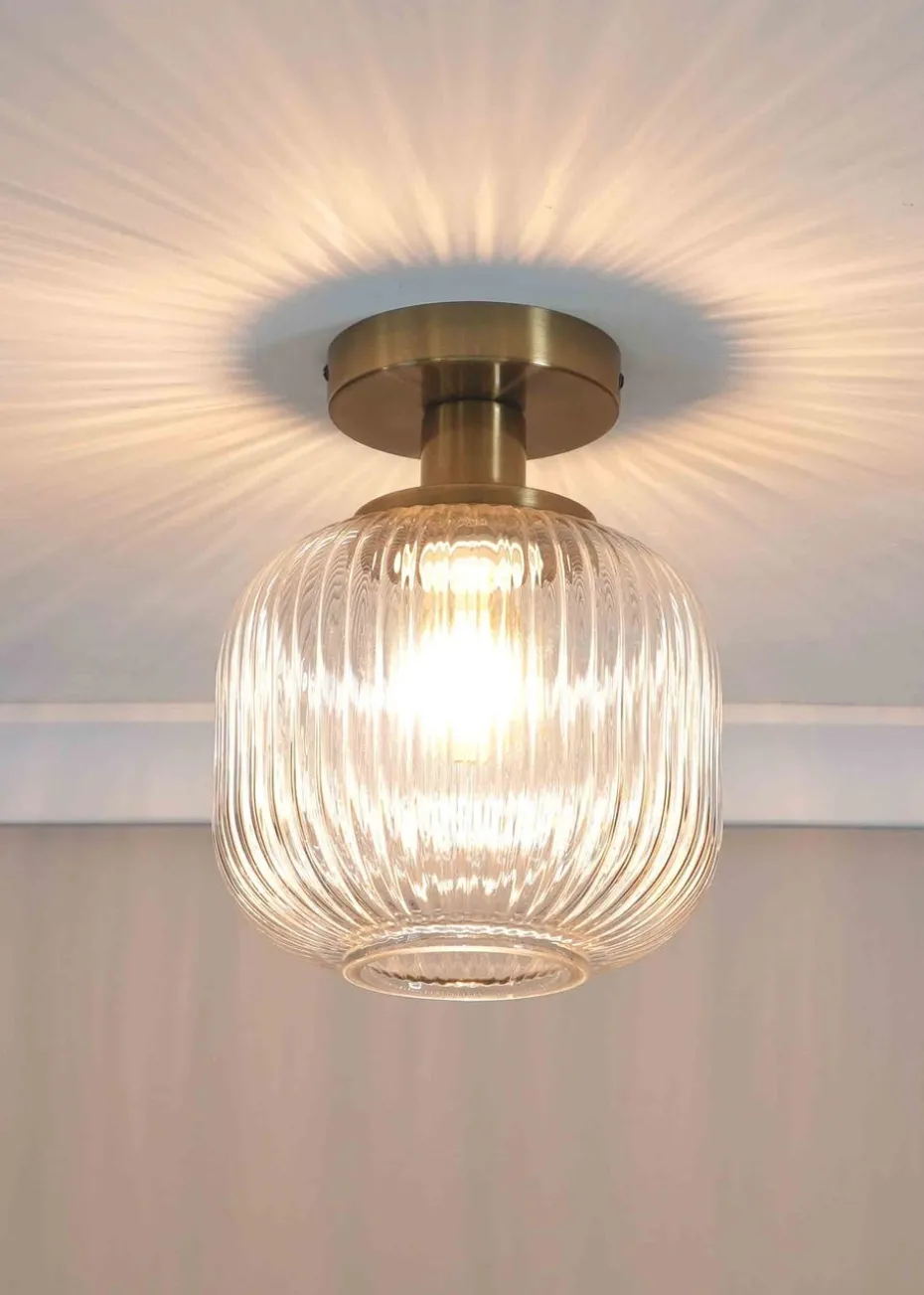ValueLights Calpe Gold Wall Light with White Oval Shade