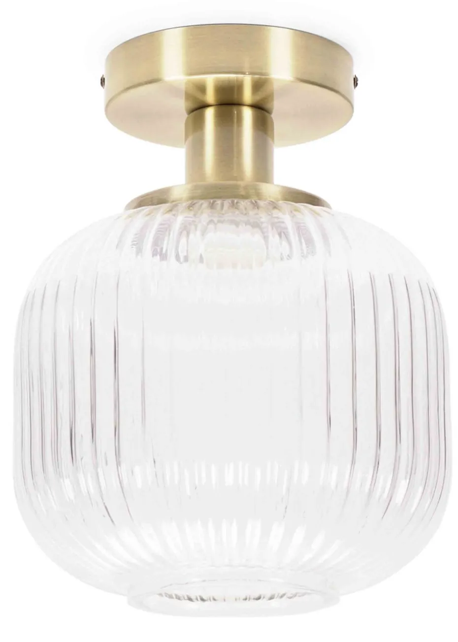 ValueLights Calpe Gold Wall Light with White Oval Shade