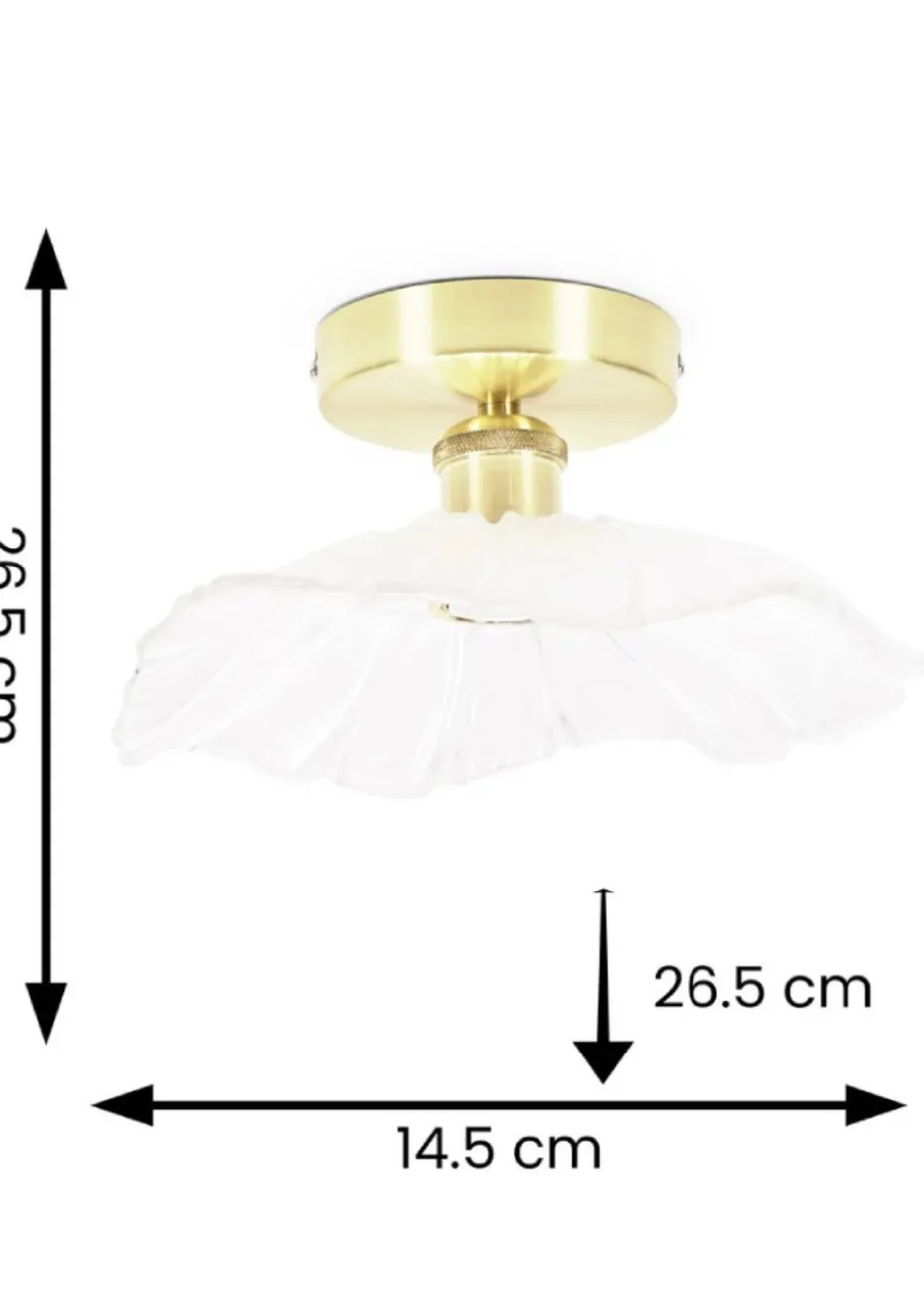 ValueLights Cassia Gold Semi-Flush Light (26.5cm x 14.5cm x 26.5cm)