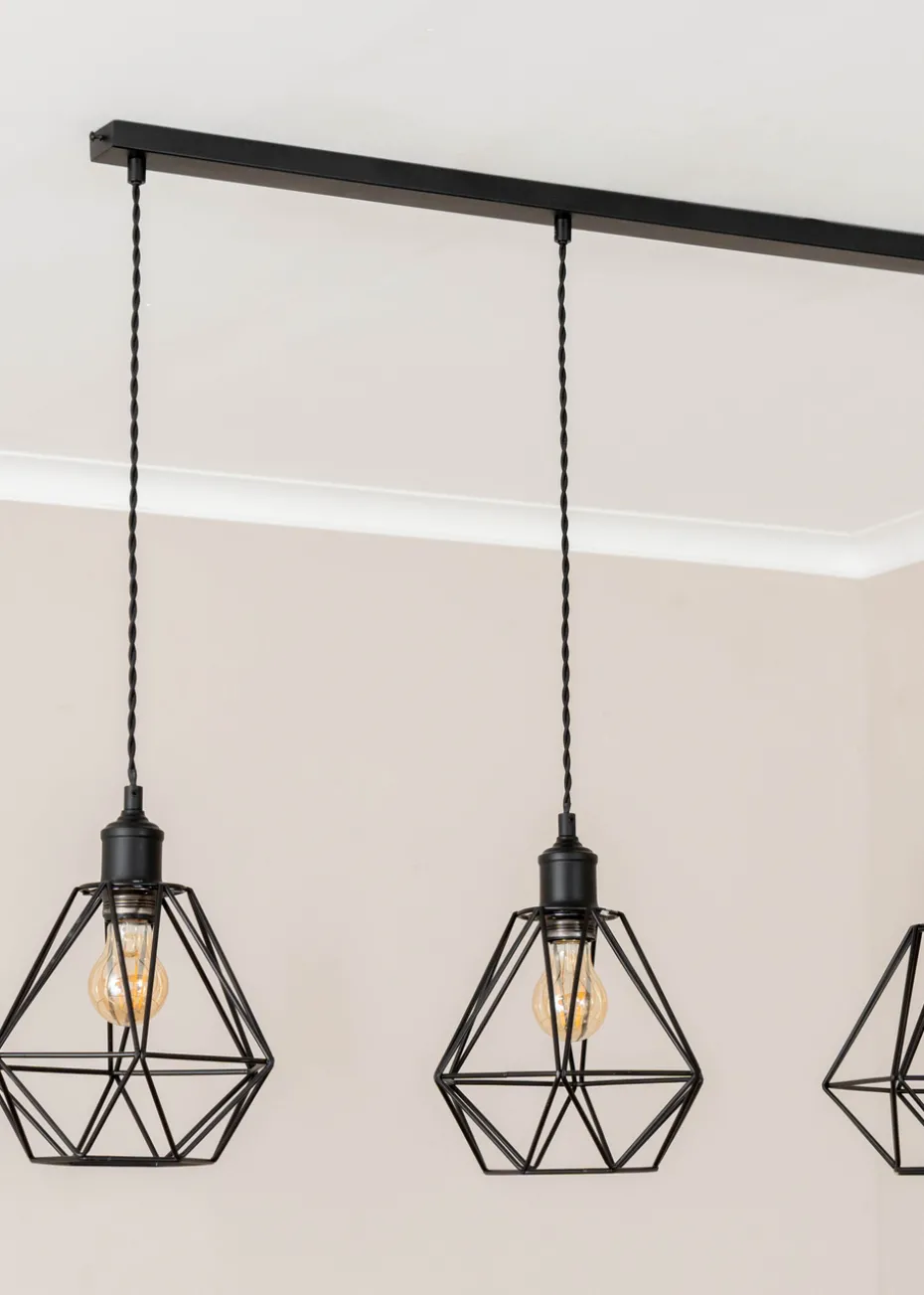 ValueLights Diablo Geometric Shade 3 Drop Diner Bar Ceiling Pendant Light