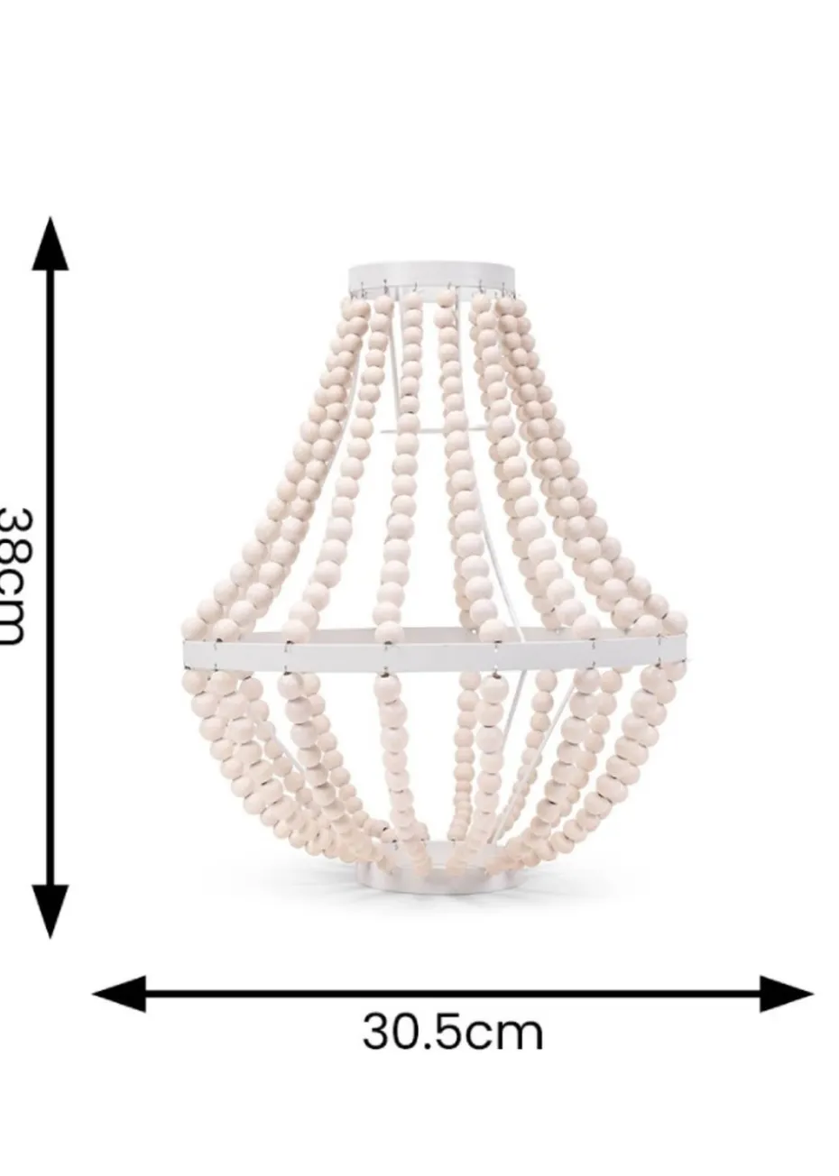 ValueLights Elodie Beaded Easy Fit Chandelier Shade (36.5cm x 30cm x 30cm)