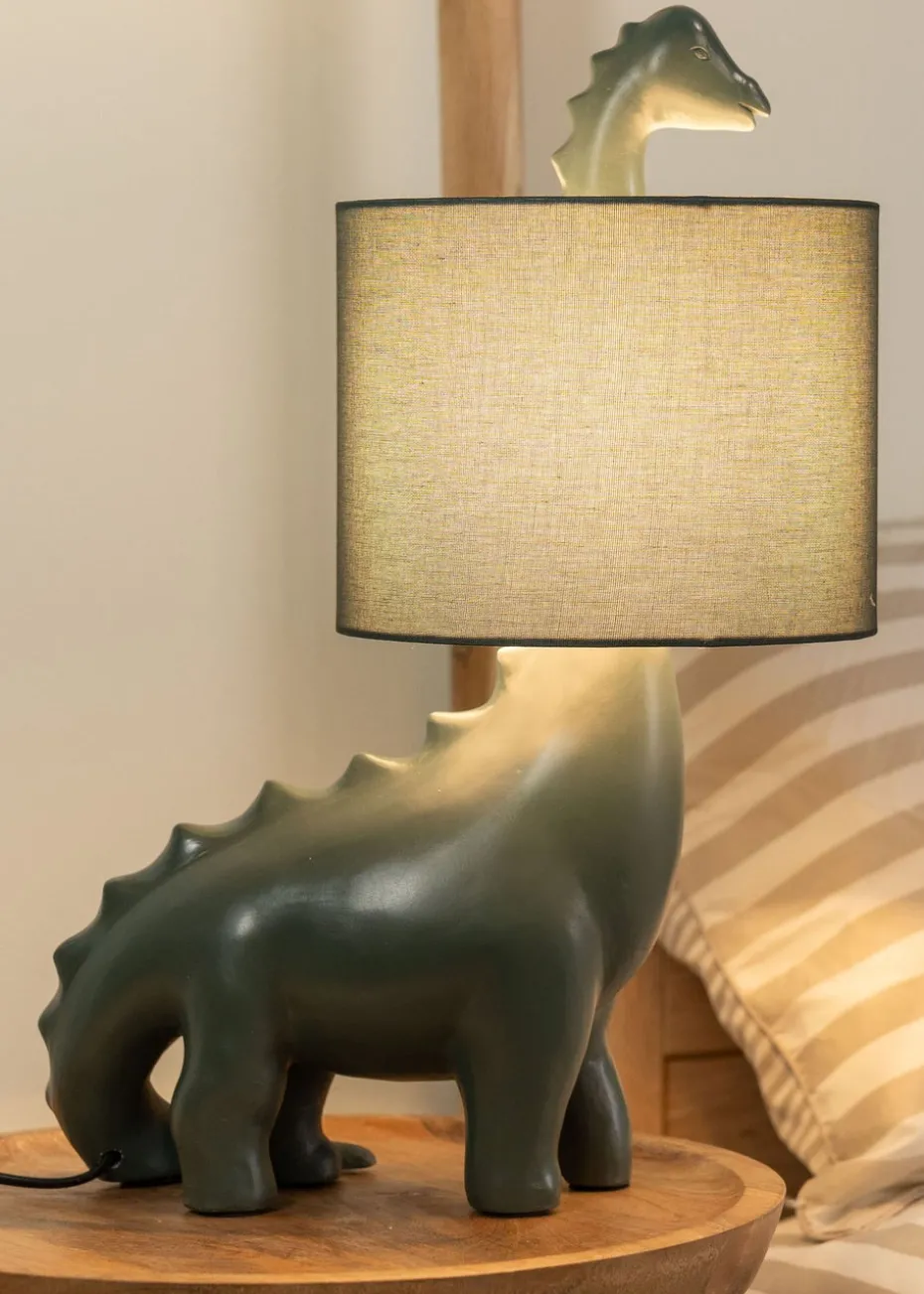 ValueLights Green Dinosaur Table Lamp (46.5cm x 33cm x 21.5cm)