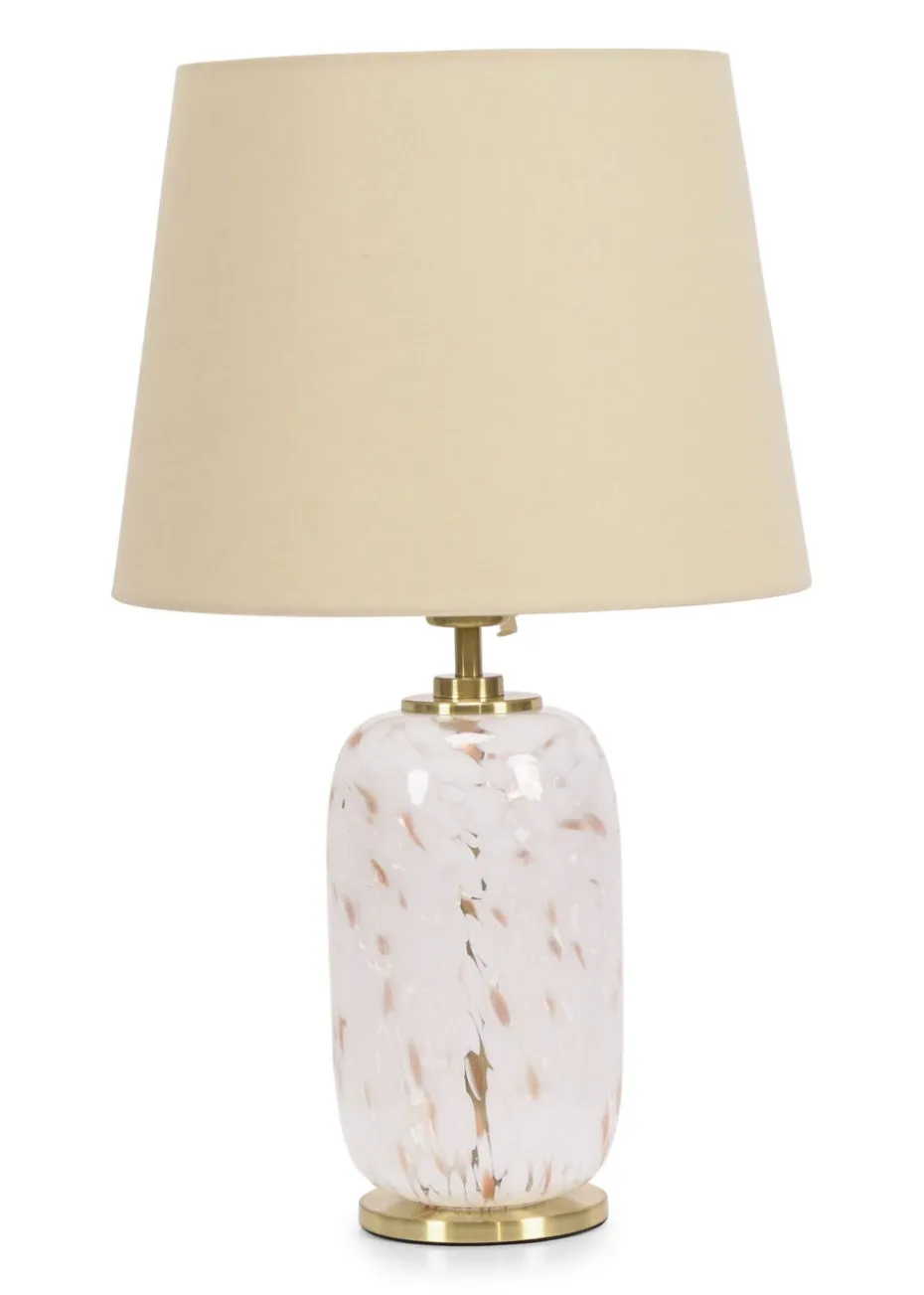 ValueLights India Painted White Table Lamp with Medium Tapered Shade