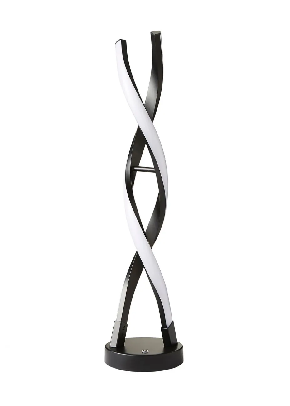 ValueLights Infinity Matt Black Double Twist Integrated LED Table Lamp (48cm x 12cm x 12cm)
