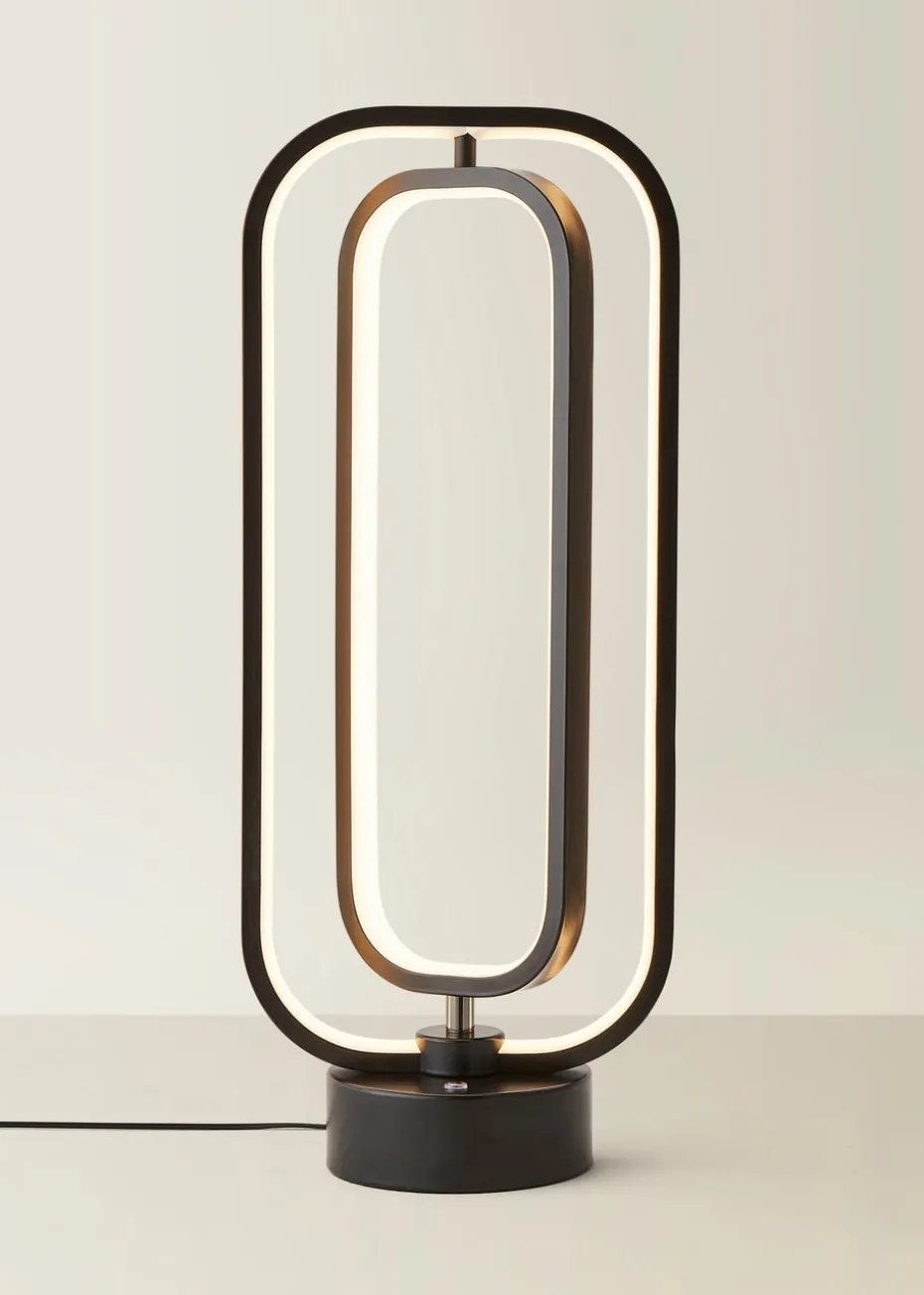 ValueLights Infinity Matte Black LED Table Lamp