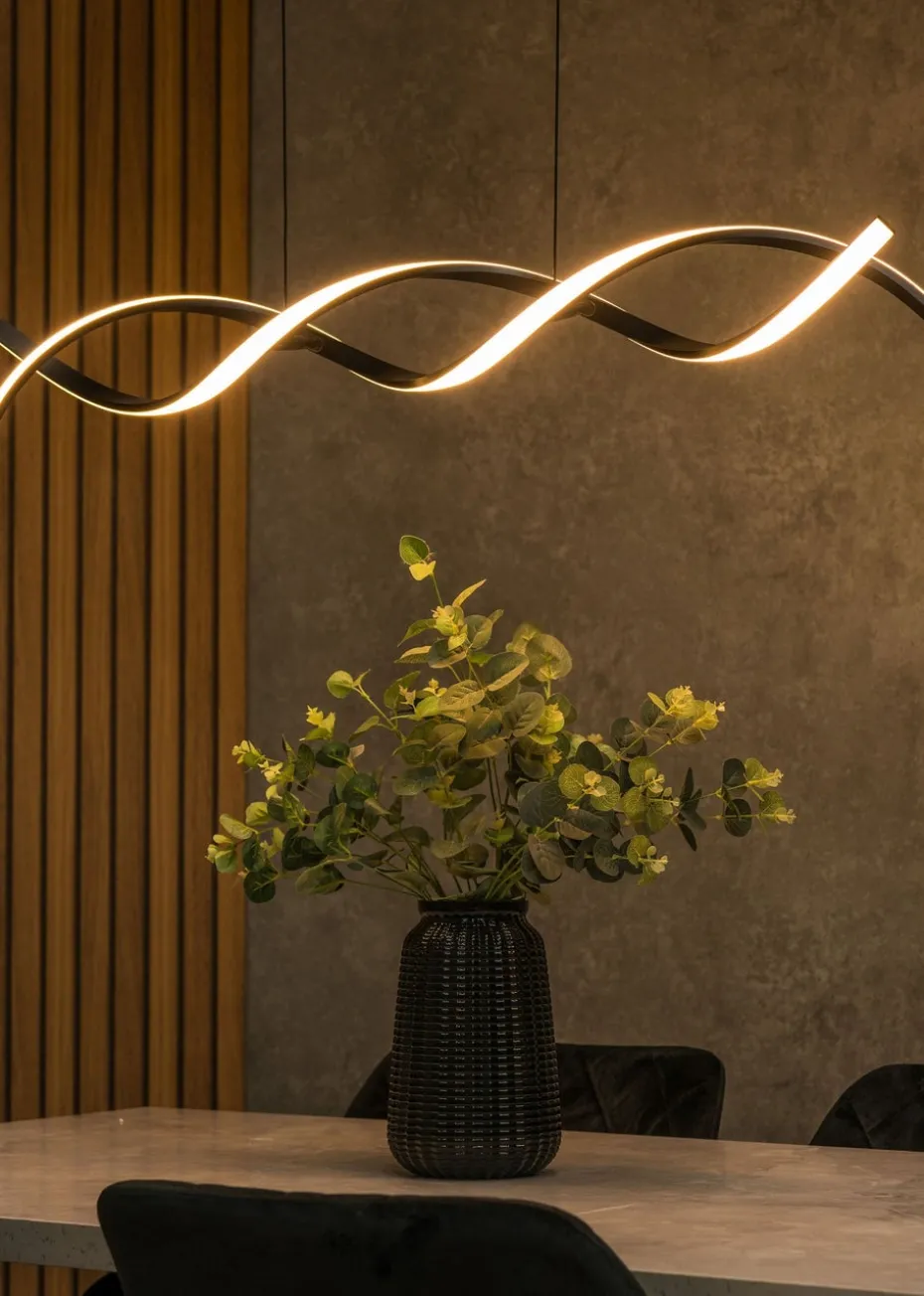 ValueLights Infinity Matt Black Double Twist LED Ceiling Light (100cm x 97cm x 11cm)