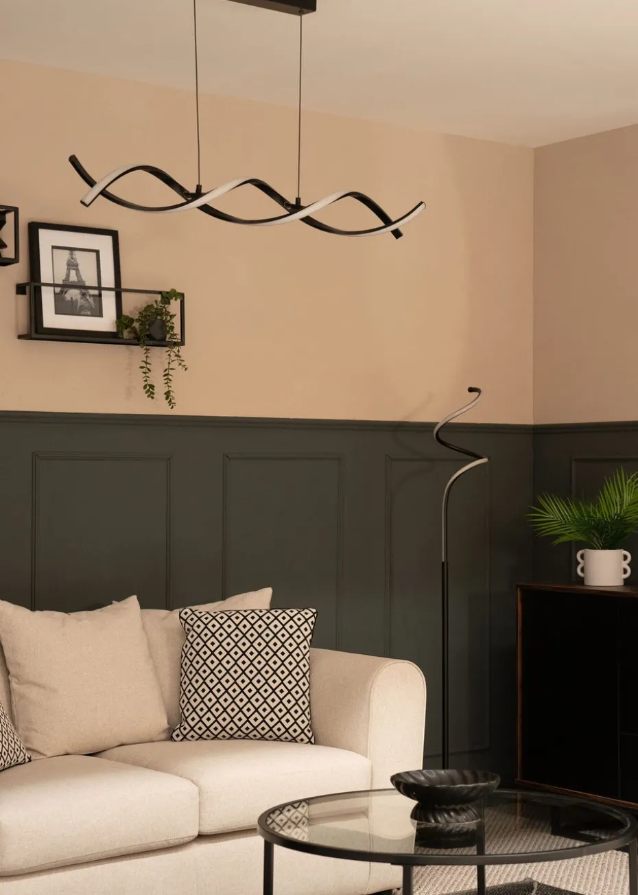 ValueLights Infinity Matt Black Double Twist LED Ceiling Light (100cm x 97cm x 11cm)