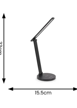 ValueLights Kiko Adjustable Dimmable Matte Black Table Lamp Integrated LED (33cm x 15.5cm x 15.5cm)