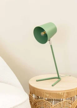 ValueLights Lark Green Table Lamp with Green Tapered Shade (41cm x 18.5cm x 15cm)