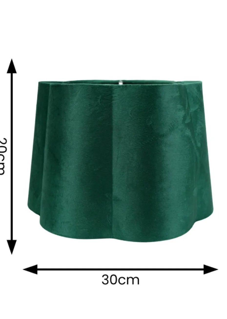 ValueLights Medium Amy Velvet Green Tapered Ceiling Pendant Shade