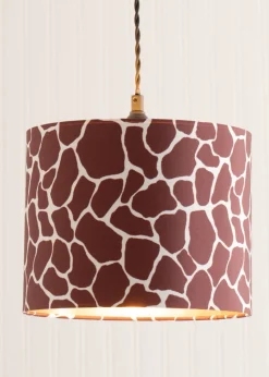 ValueLights Oasis Giraffe Print Fabric with Inner Drum Ceiling Lamp Shade