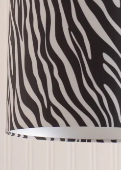 ValueLights Oasis Zebra Print Fabric with Inner Drum Ceiling Lamp Shade