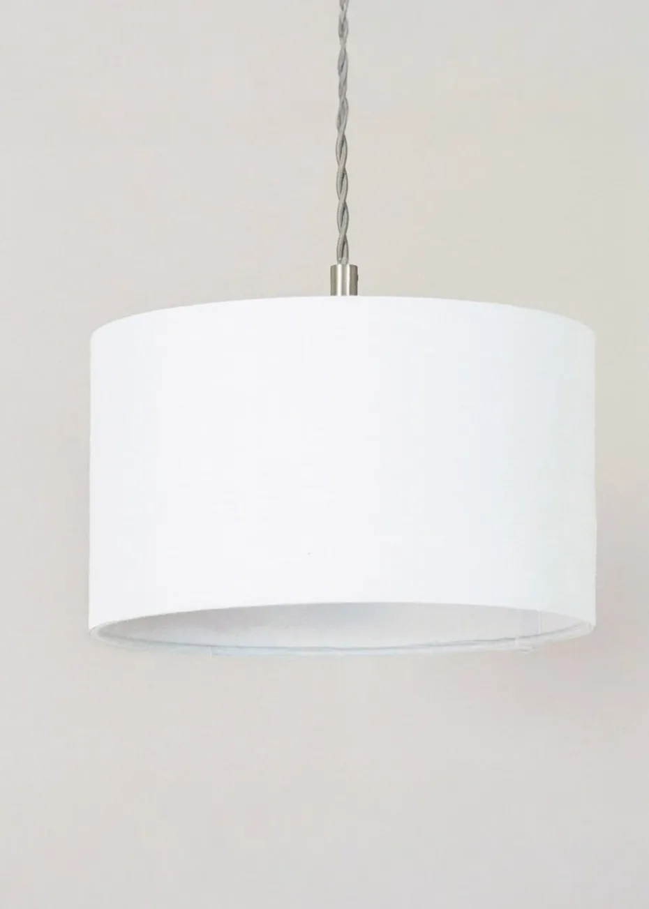 ValueLights Reni White Drum Shade 3 Drop Bar Diner Ceiling Pendant Light