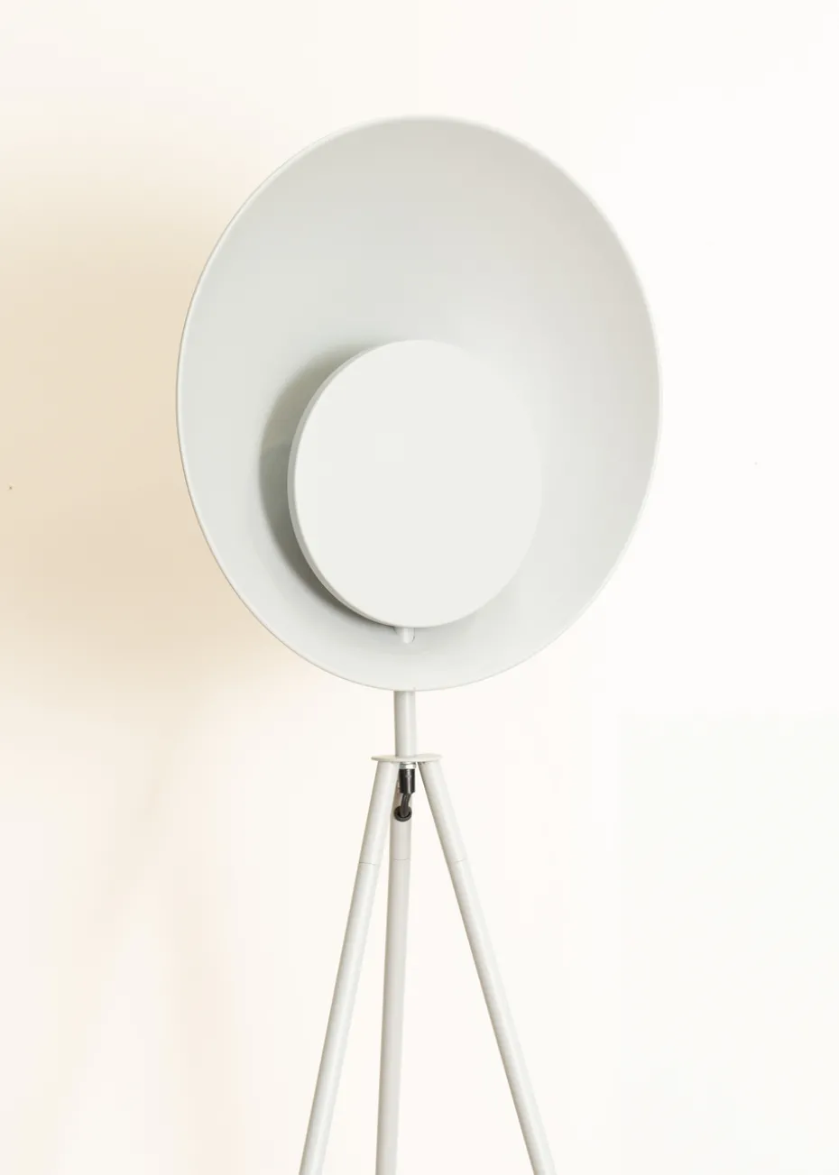 ValueLights Saffy Matte Grey Floor Lamp with Grey Shade (150cm x 59cm x 59cm)