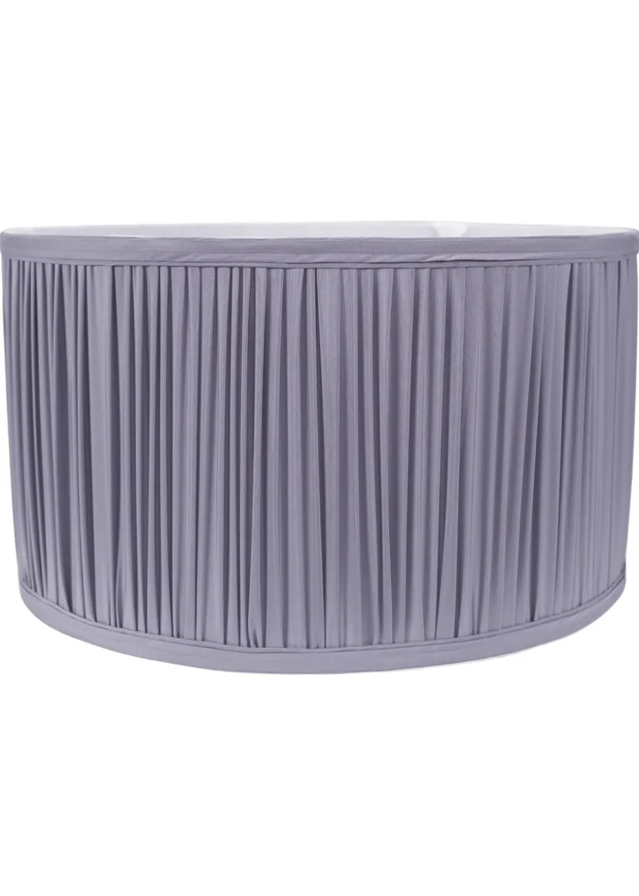 ValueLights Small Jess Fabric Faux Silk Blue Drum Ceiling Pendant Shade