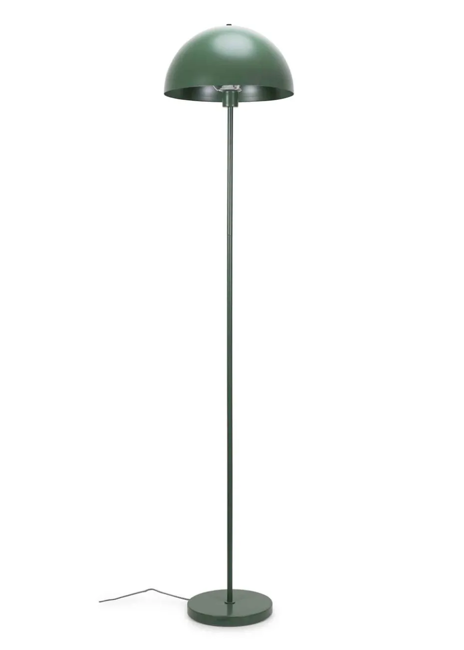 ValueLights Stassi Matte Green Floor Lamp with Green Dome Shade